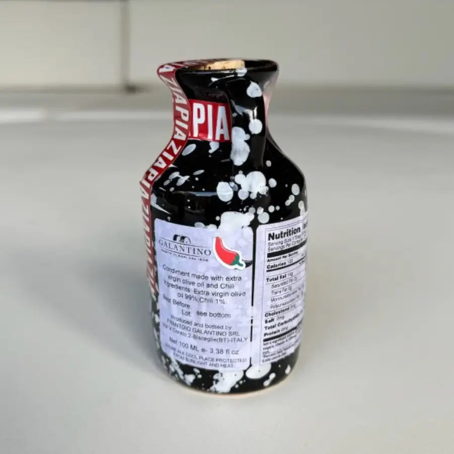 Galantino Mini Chili Pepper Olive Oil w/Italian Ceramic Crock - 100mL w/Box