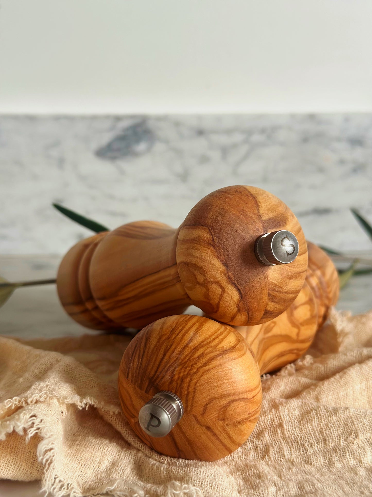 Olive Wood Salt + Pepper Mill Set - 6.5 inch