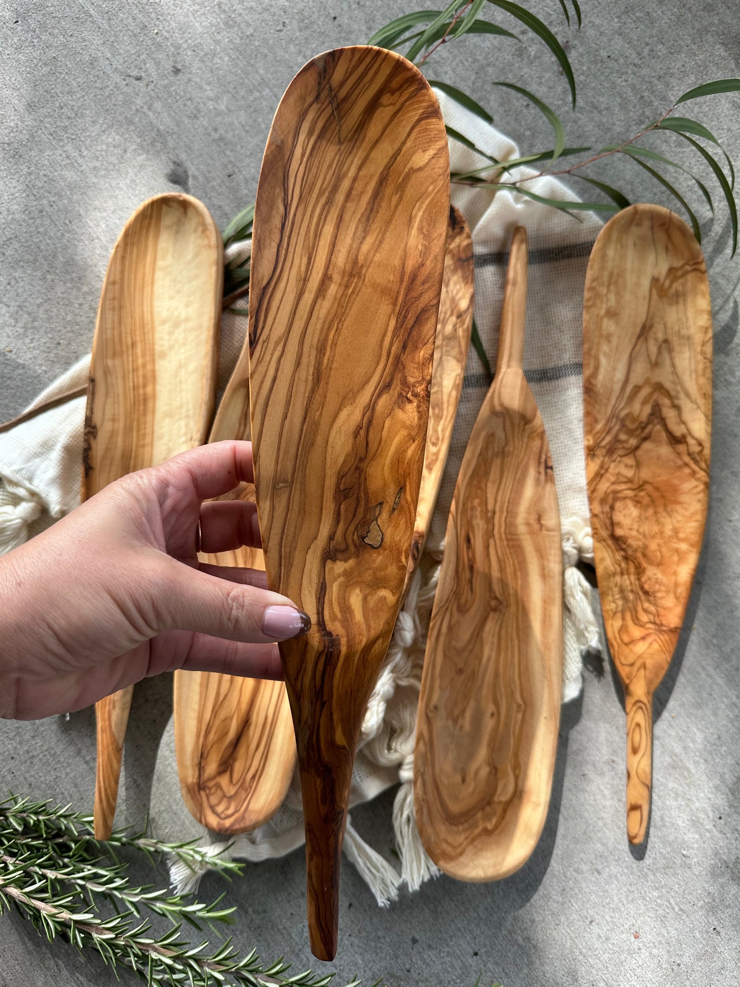 Olive Wood Tapas Dish w/Handle - BACK IN STOCK