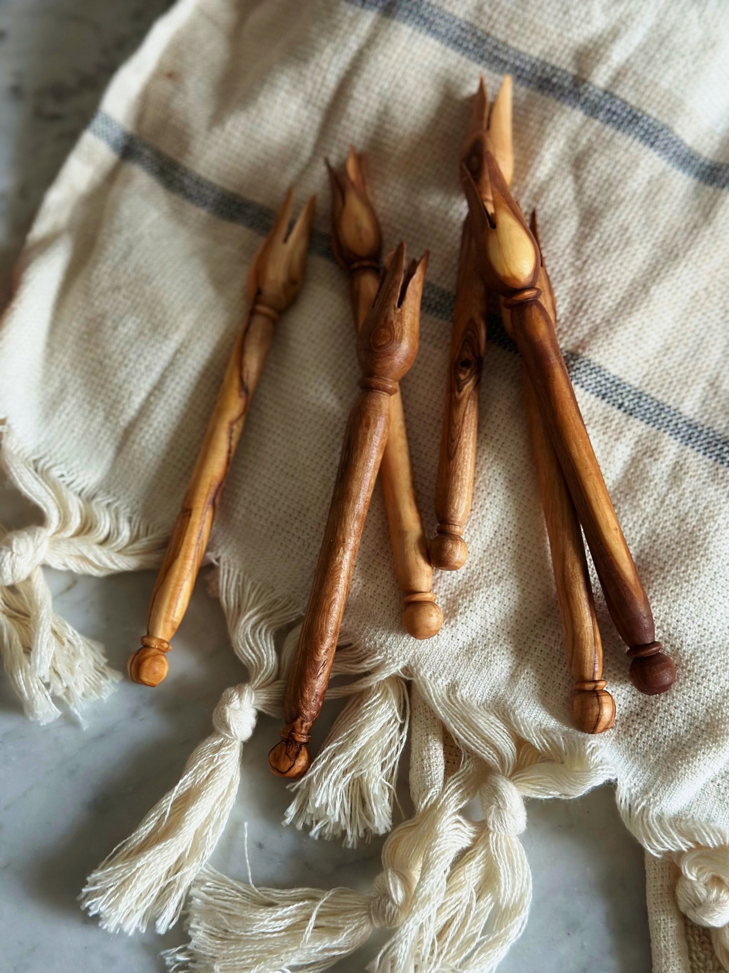 Olive Wood Olive + Pickle Pick