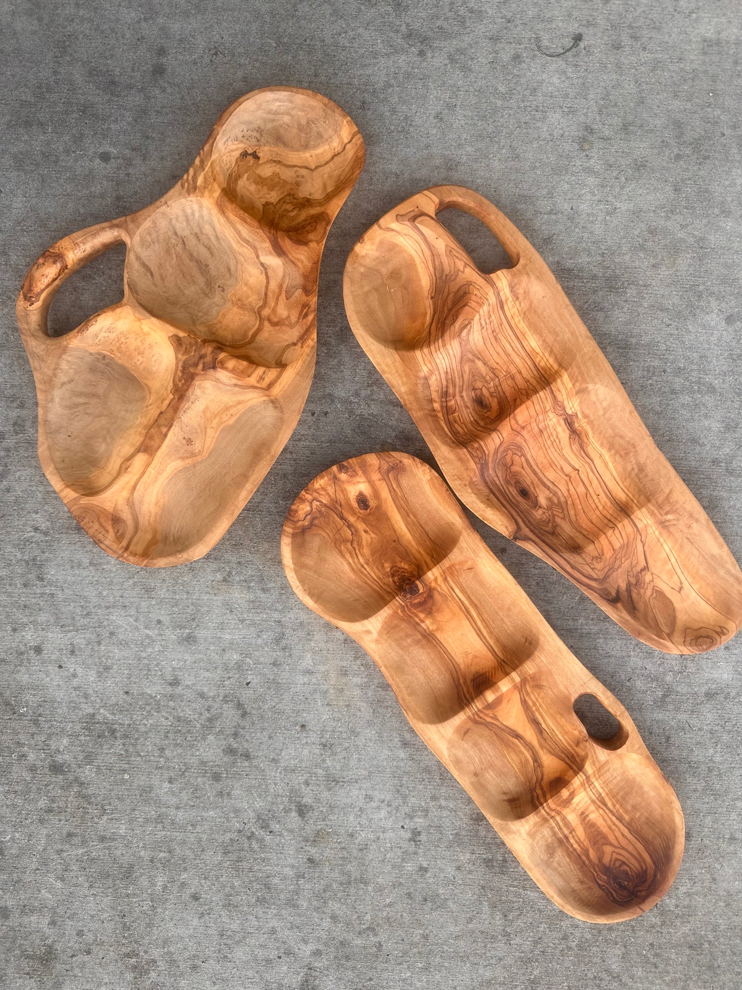 Olive Wood Section Trays//3 sizes options - - BACK IN STOCK