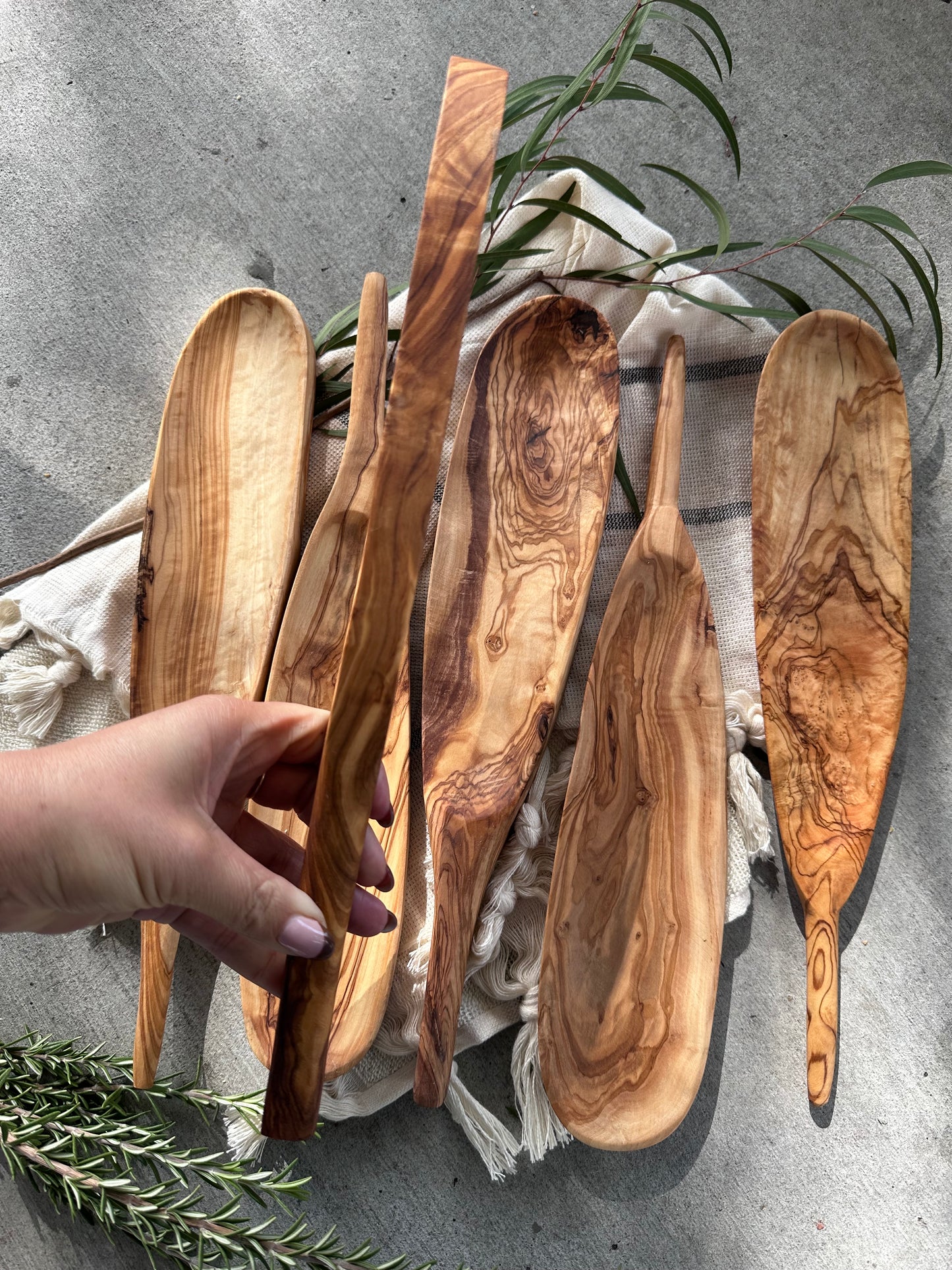 Olive Wood Tapas Dish w/Handle - BACK IN STOCK