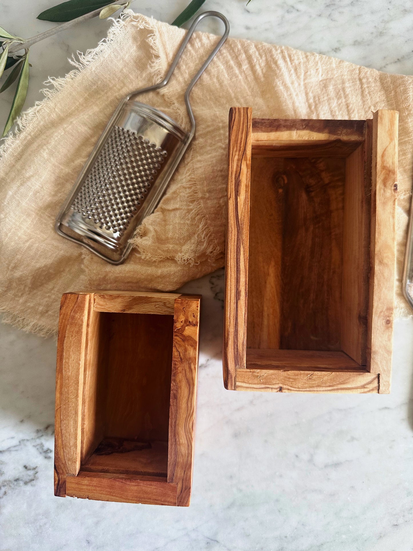 Olive Wood Box Cheese Grater - two sizes