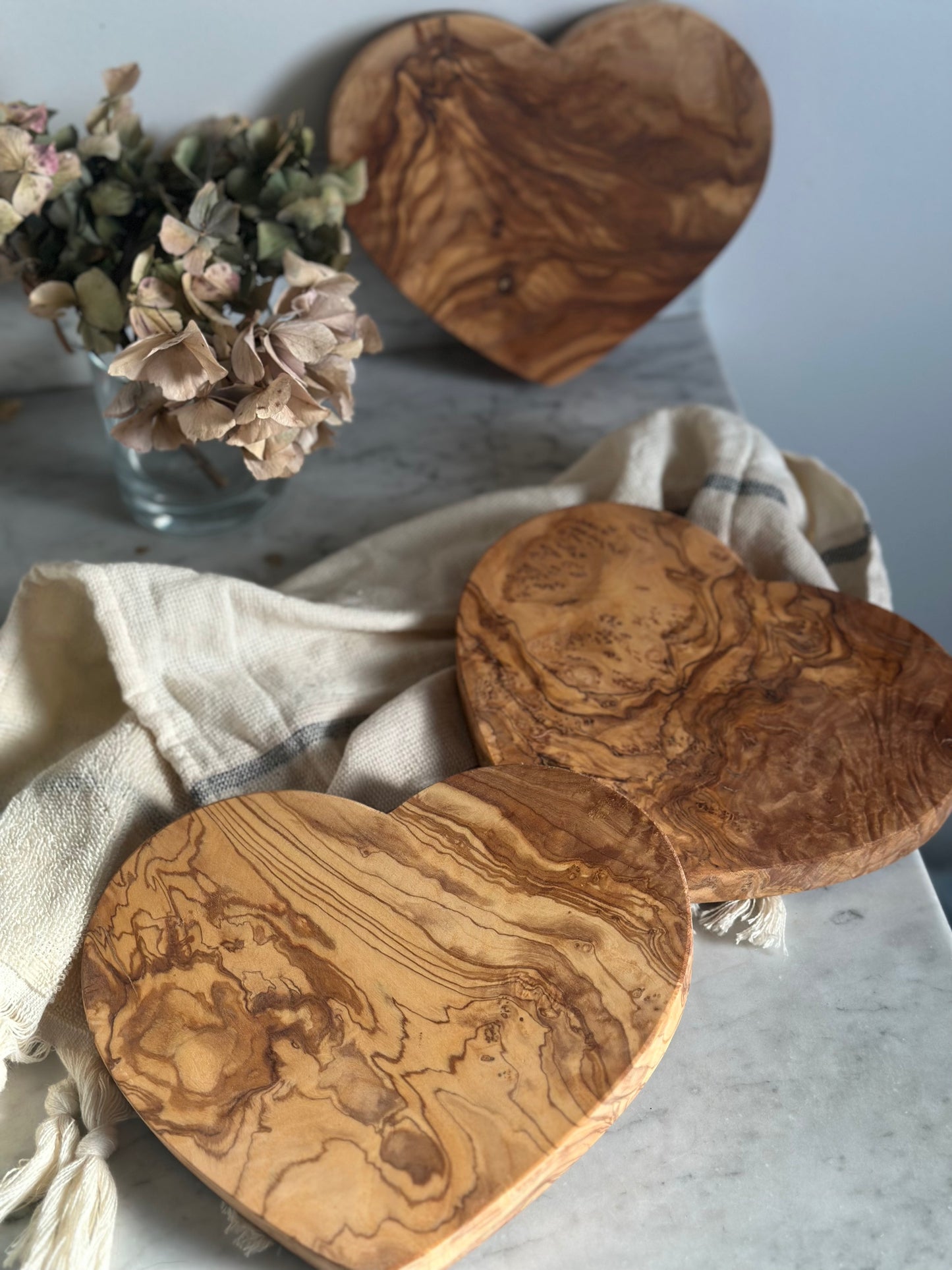 Olive Wood Heart Cutting Board