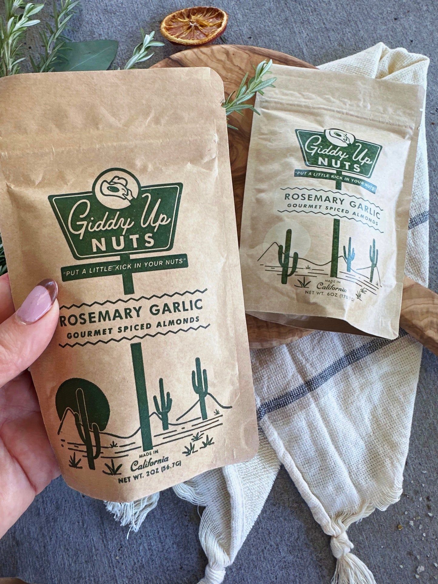 Rosemary + Garlic Almonds 6oz