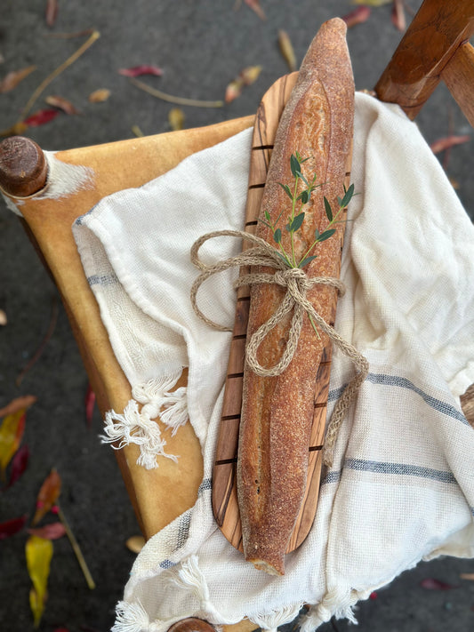 Olive Wood Bread Slicing Board - BACK IN STOCK