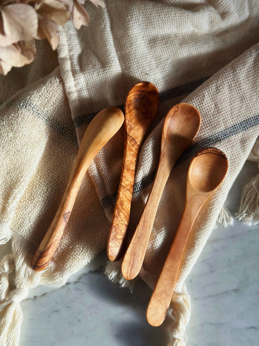 Olive Wood Condiment Spoon