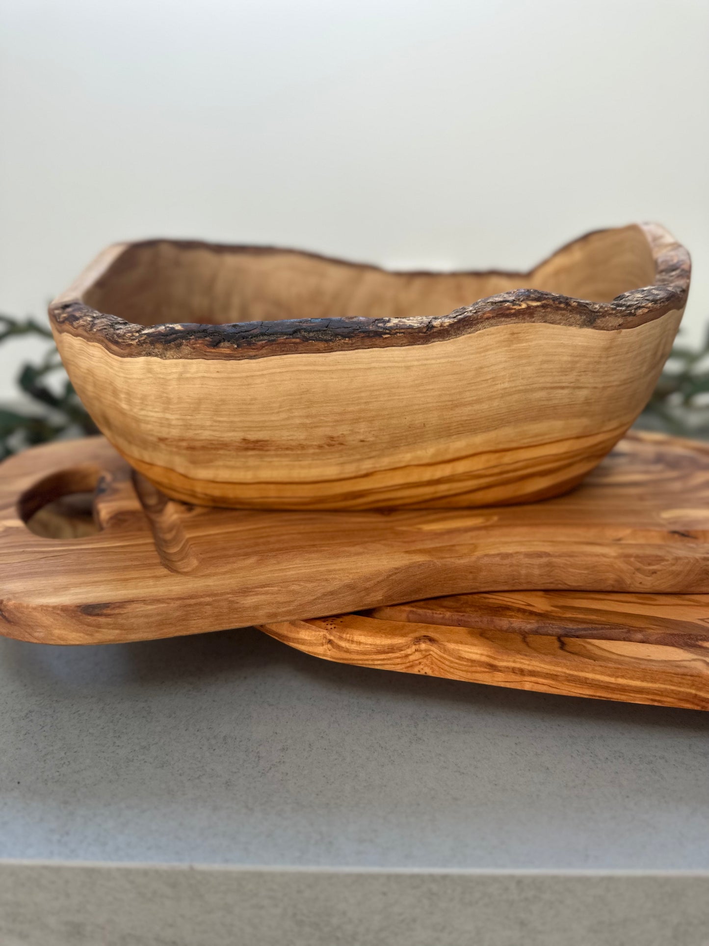Olive Wood Long Oval Bowl