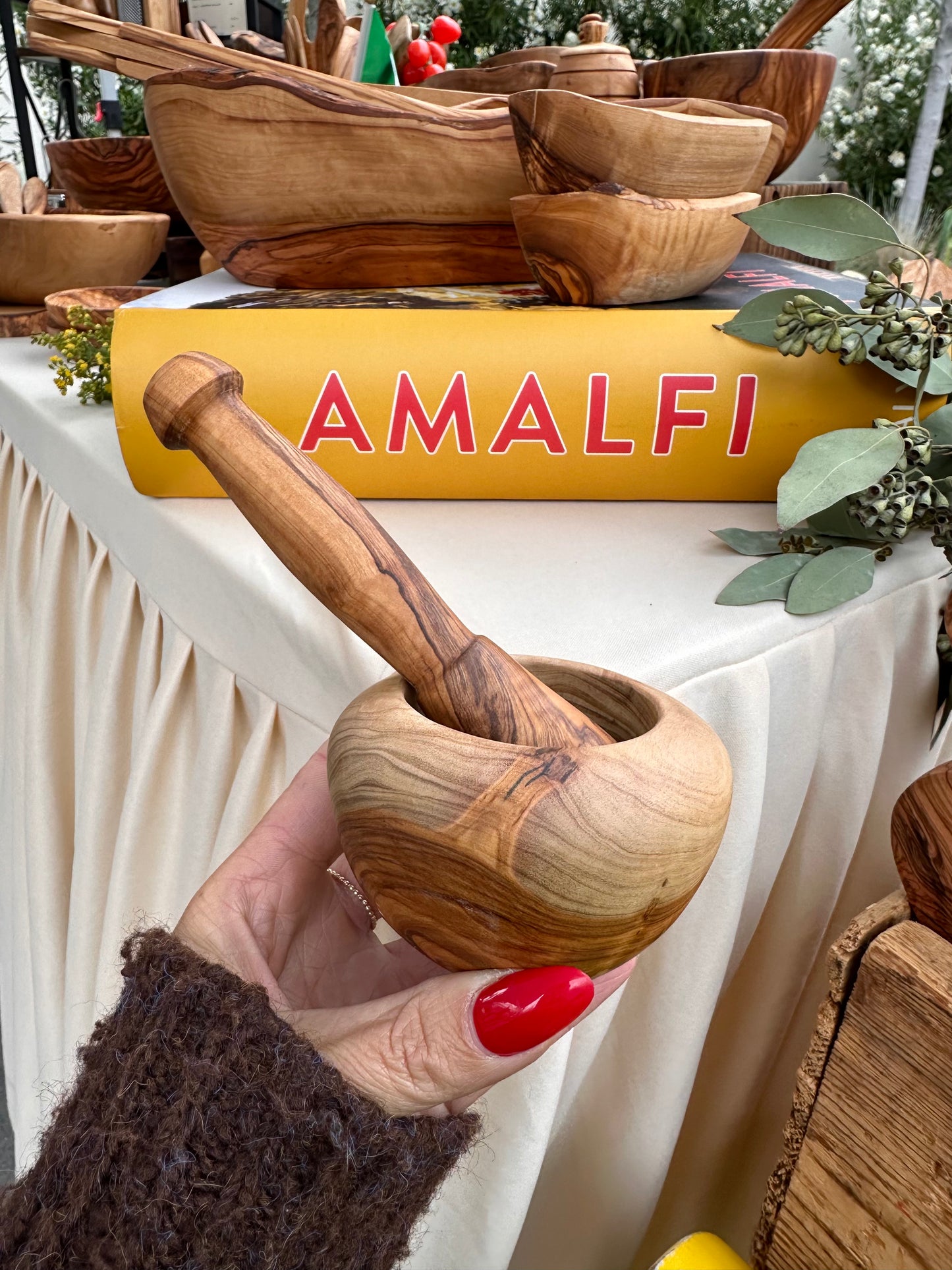 Olive Wood Rustic Mortar & Pestle - MINI