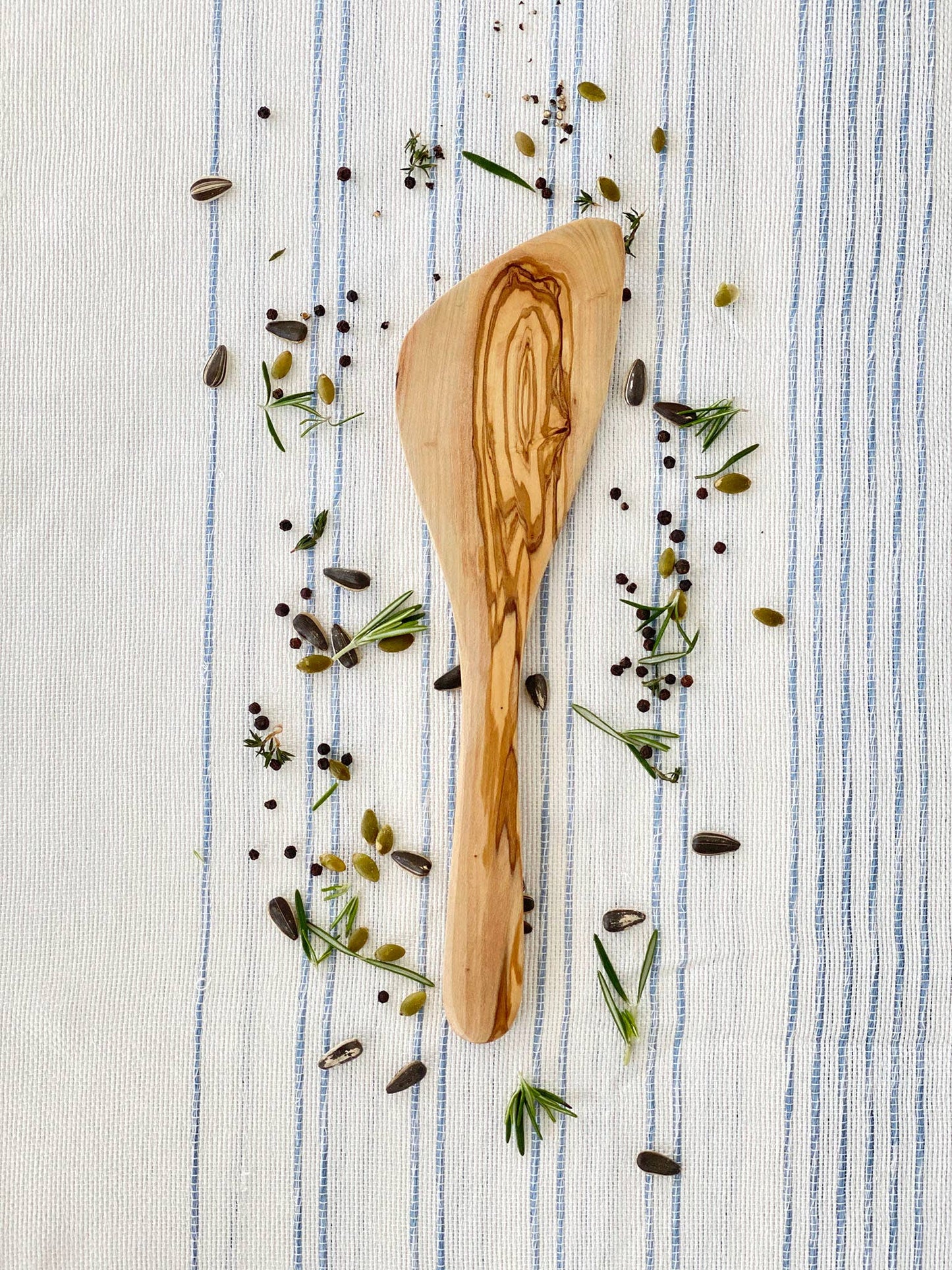 Olive Wood Curved Spatula//12 inch
