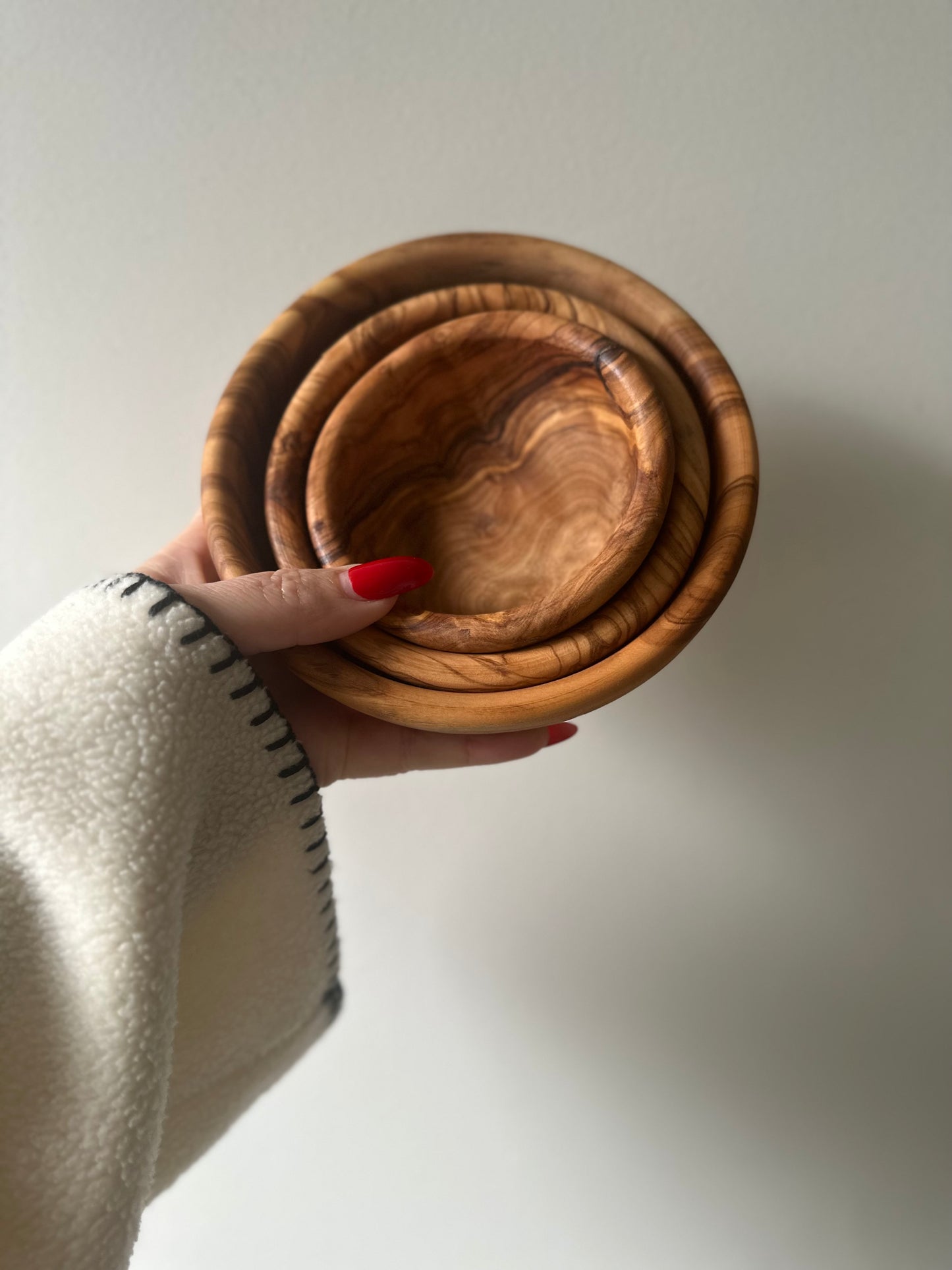 Olive Wood Nesting Bowl Trio