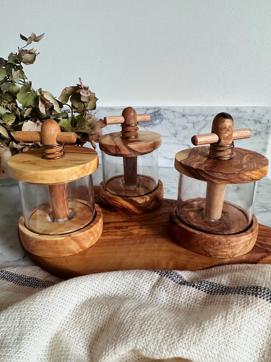 Olive Wood Herb Mill