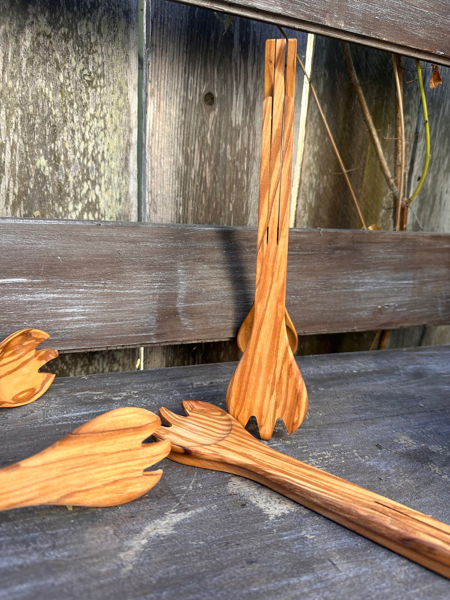 Olive Wood Flip Tongs