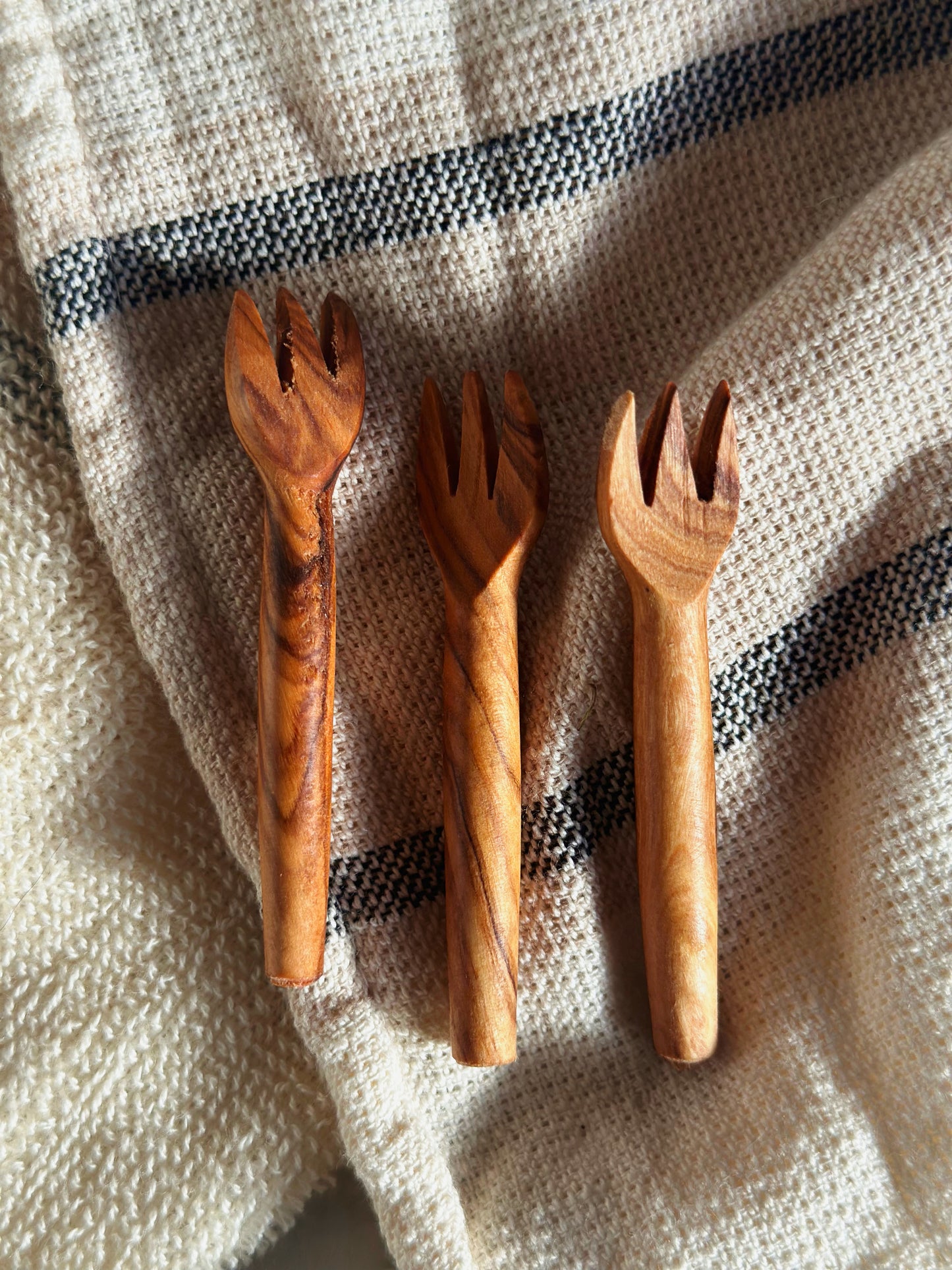 Olive Wood Charcuterie Forks - 2 sizes