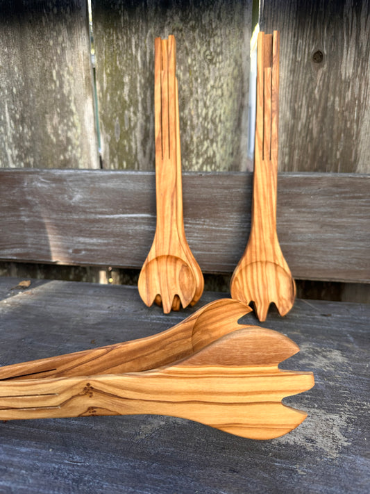 Olive Wood Flip Tongs