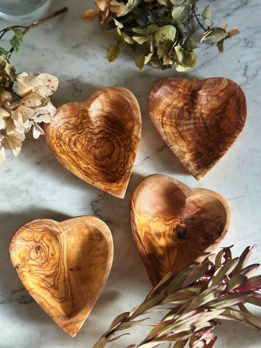 Olive Wood Heart Dish - 4 sizes