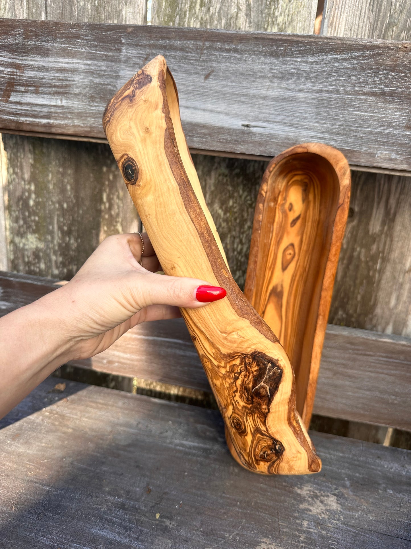 Olive Wood Bread Boat