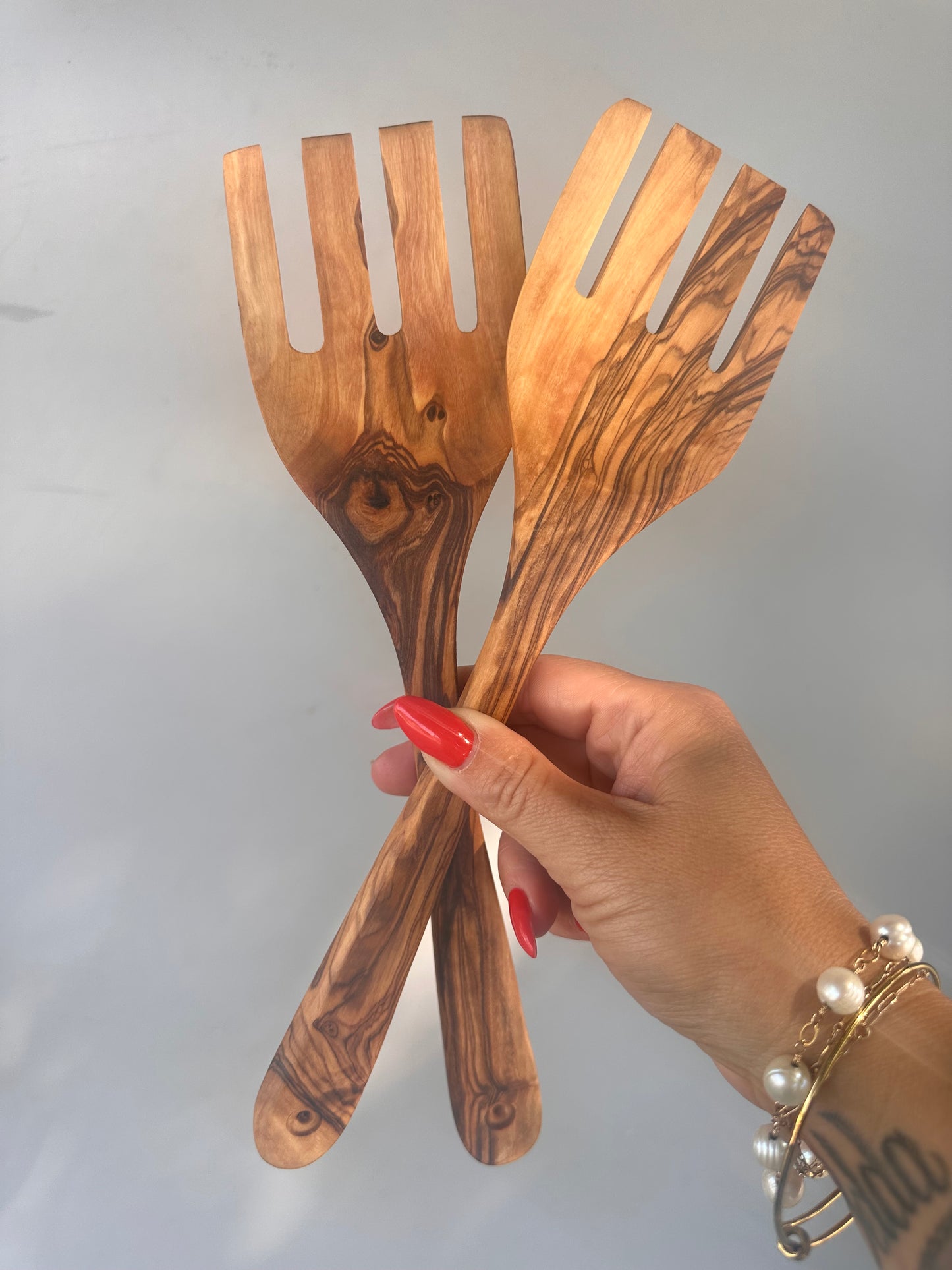 Olive Wood Salad Forks