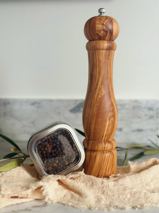 Olive Wood Pepper Mill - 10 inch