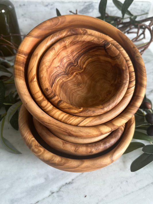 Olive Wood Nesting Bowl Trio