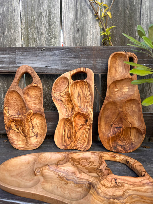 Olive Wood Section Trays//3 sizes options -  - BACK IN STOCK