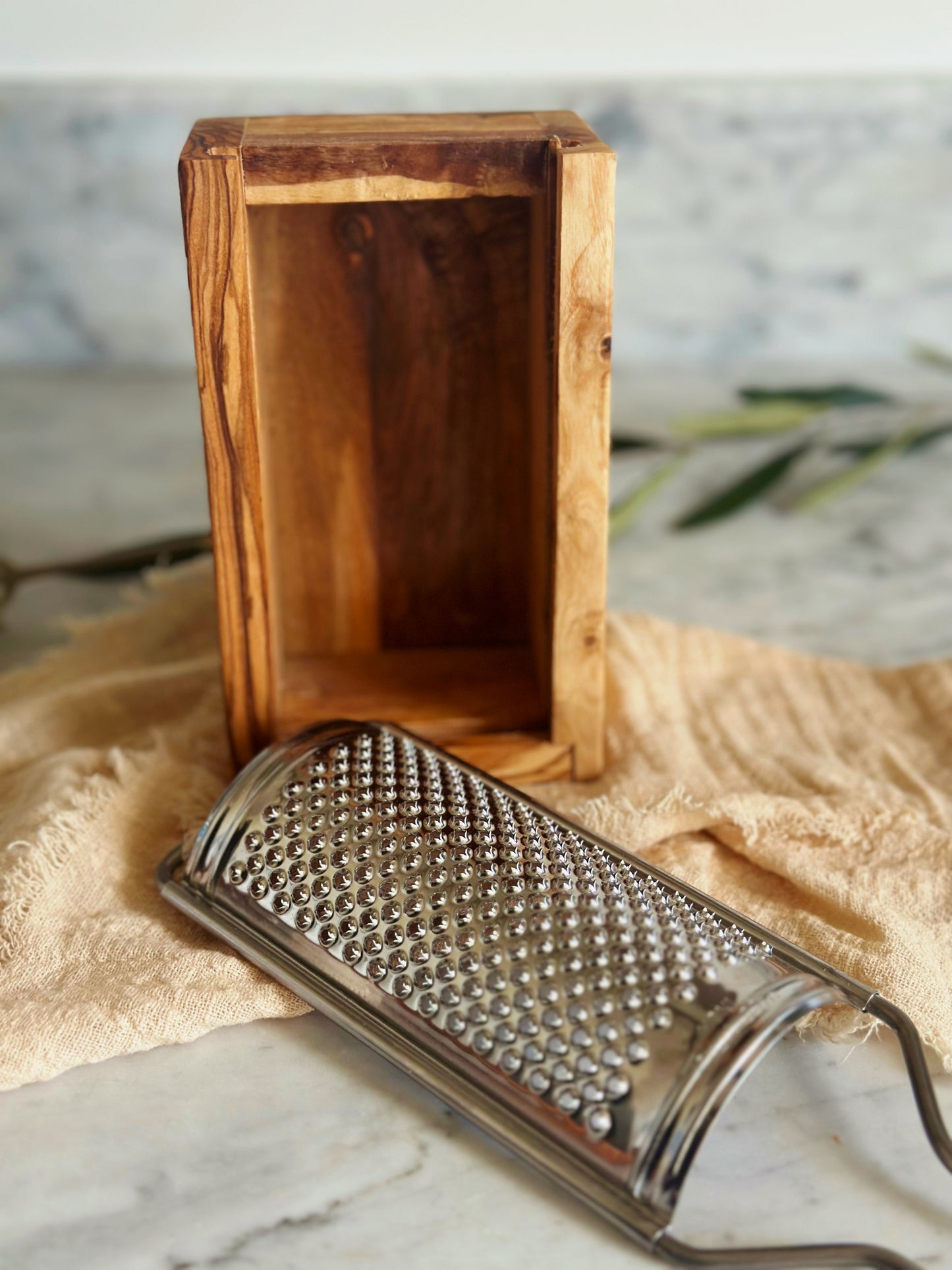 Olive Wood Box Cheese Grater - two sizes