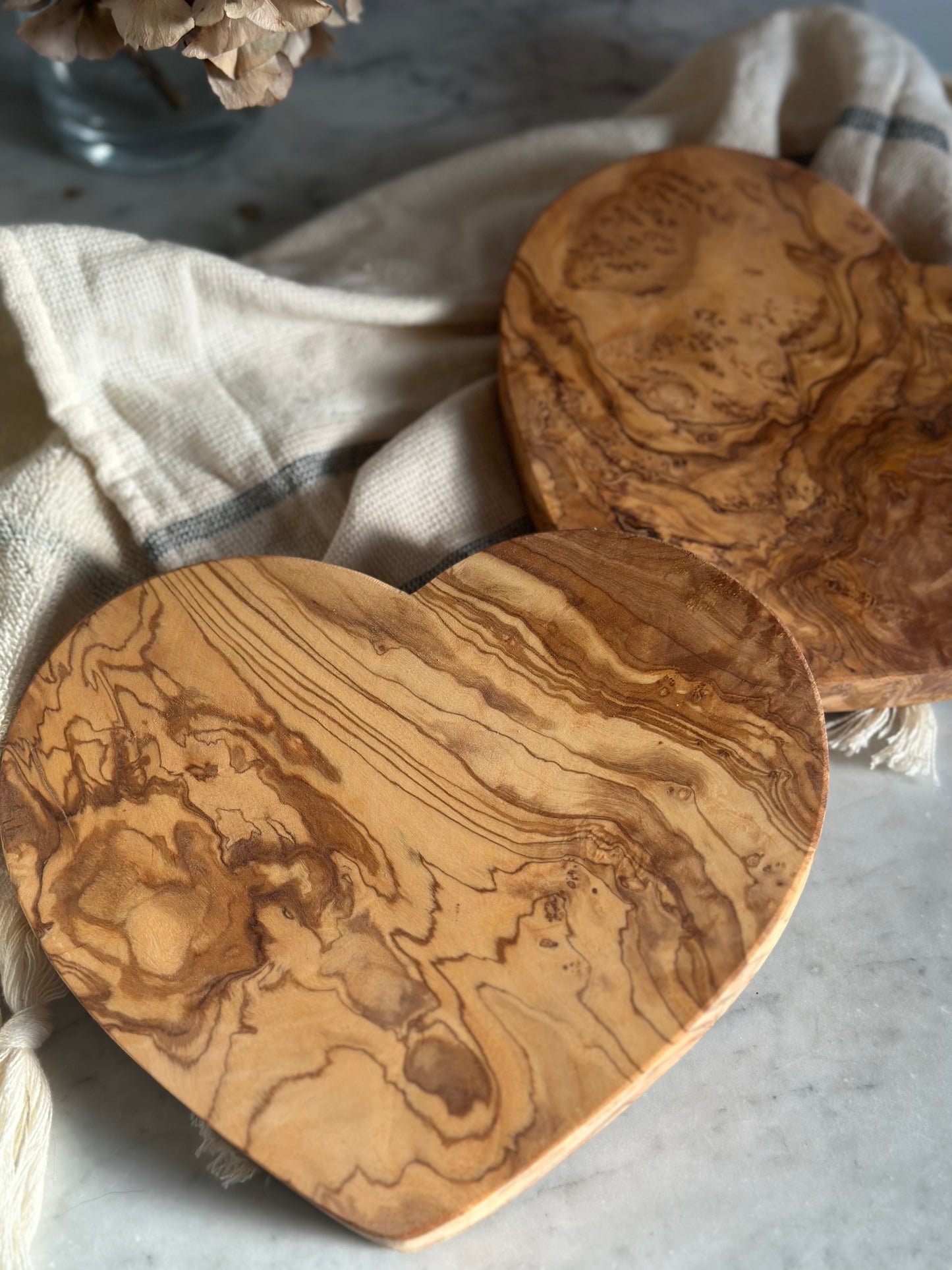 Olive Wood Heart Cutting Board