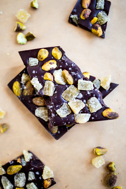 Ginger + Pistachio Chocolate Bar