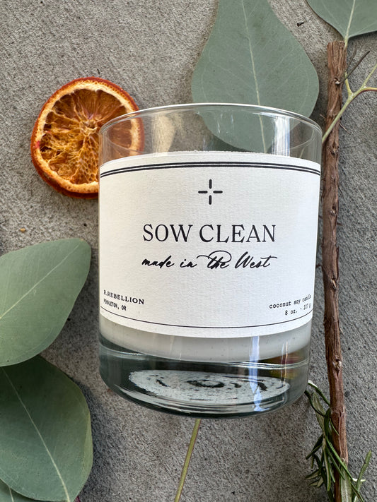'Sow Clean' Candle- Whiskey Glass