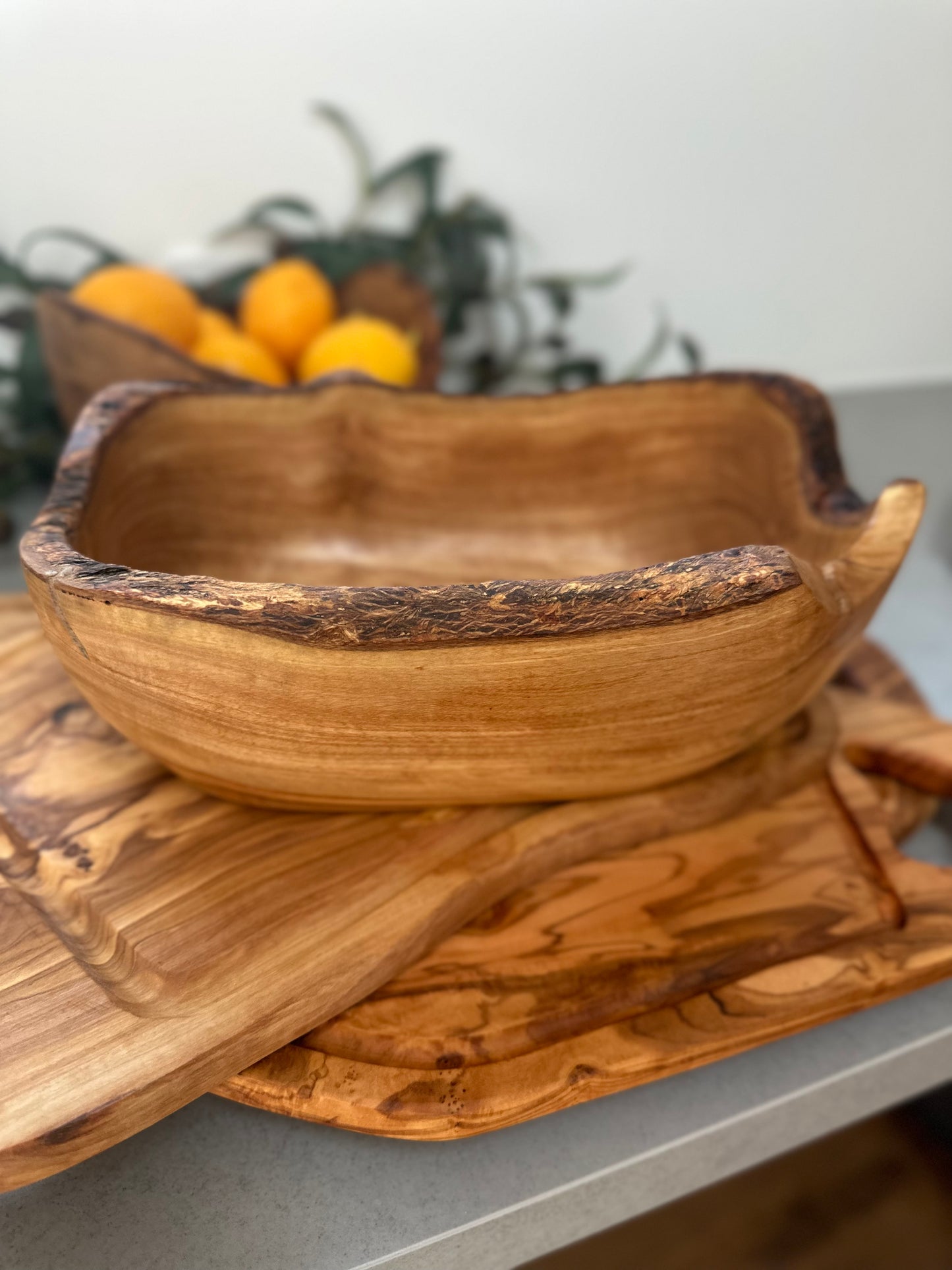 Olive Wood Long Oval Bowl