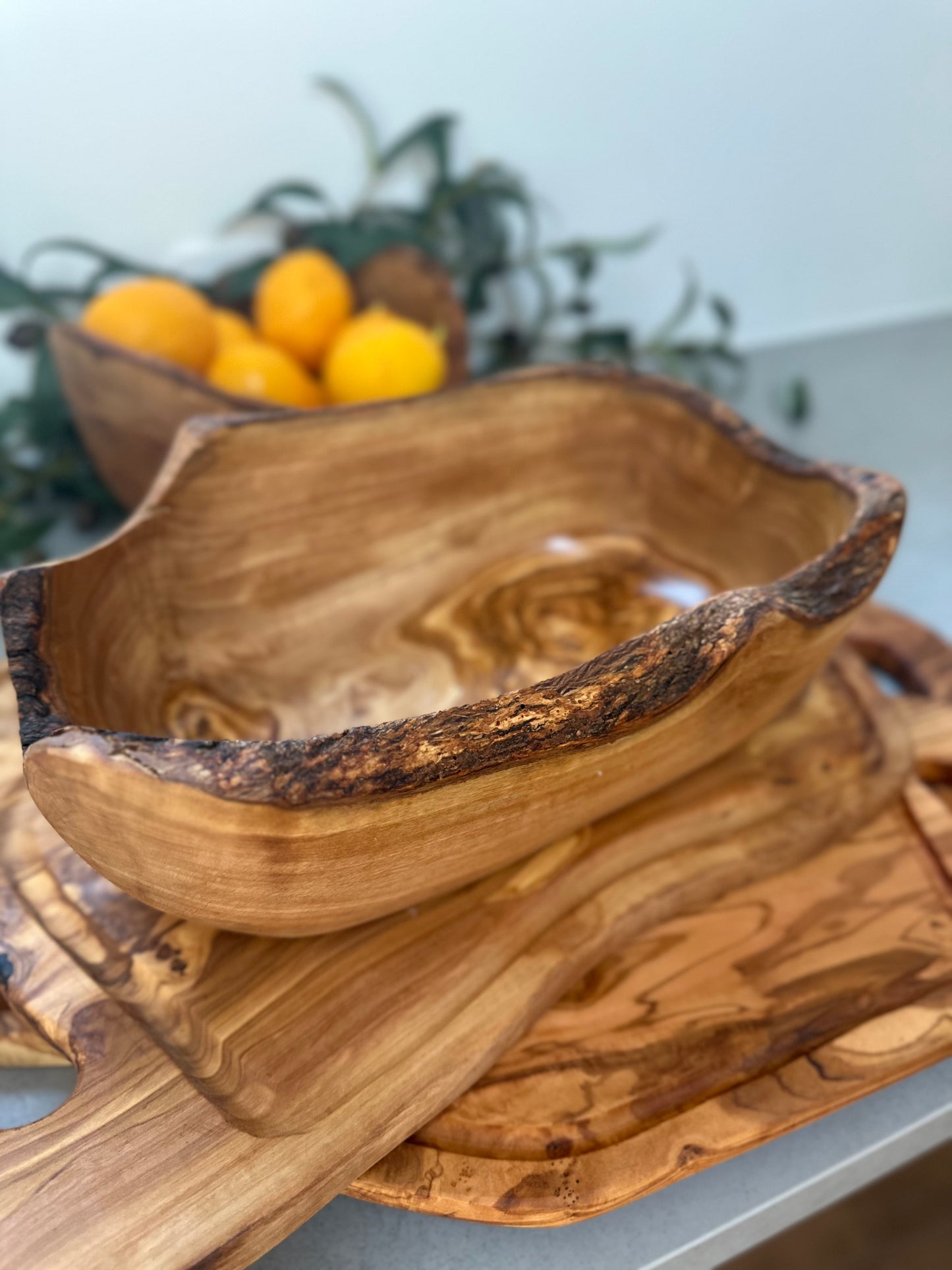 Olive Wood Long Oval Bowl